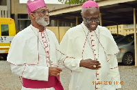 Archbishop Charles Palmer-Buckle (left) with Most Rev. John Bonaventure Kwofie