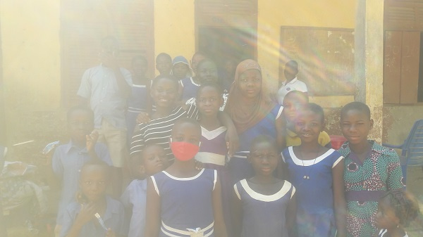 Students of the Garu Presbyterian Primary School on the firts day of reopening