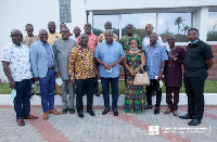 Some GUTA executives in a group photo with Mahama