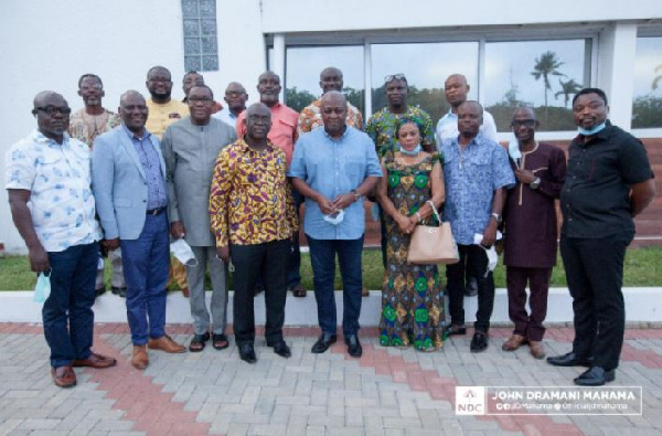 Some GUTA executives in a group photo with Mahama