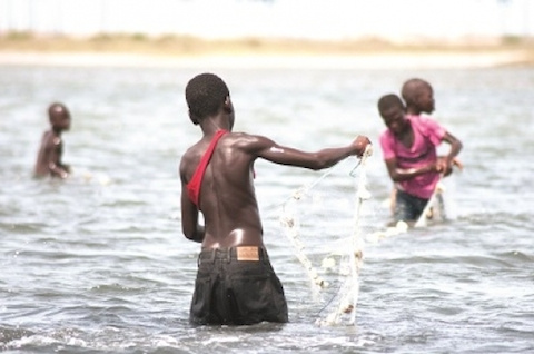 File photo of kids fishing in some parts of Ghana