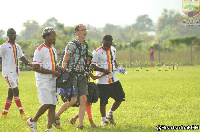 The man and his daughter were treated by the Hearts of Oak medical team.