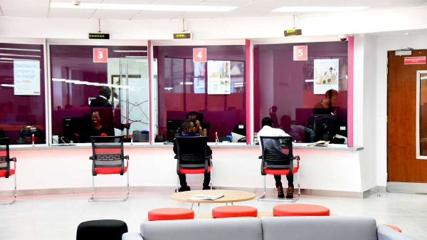 Customers wait to be served at an Absa branch in Nairobi, PHOTO | FILE | NMG