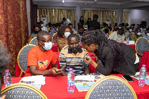 Participants in a practical session