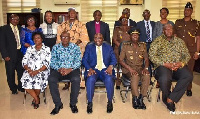 Bawumia with the new board members of the  Ghana Prisons Service