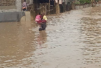 A flood scene from Nsawam Adoagyiri Zongo