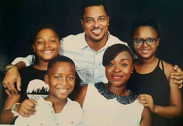 An old picture of Ghanaian actor Van Vicker and his family