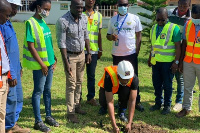 ECG Volta GM, Emmanuel Lumor planting his tree