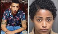 Sasha Skare is accused of killing Martell Derouen - Left via CBS Austin | Right credit: Bexar Co.