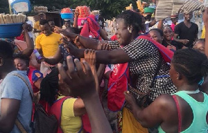 A section of the vendors jubilating with the winner