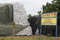 Bags of fertilizer for distribution