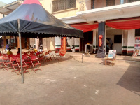 The set up at the venue for the vigil in honour of the late former president Rawlings