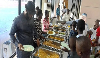 Godfred Apasinaba Wumbei Aka Yellow at the Salah buffet party organized for the needy