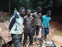 The four miners who were engaged in illegal mining activities in the Atewa Forest