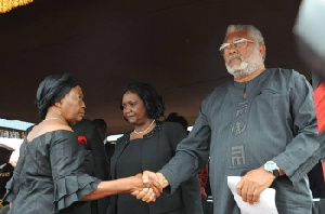 Former First lady Naadu Mills and Former President Rawlings