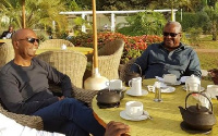 Former President John Dramani Mahama and Bob Collymore, CEO of Safaricom