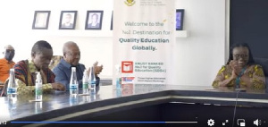 Prof P.L.O. Lumumba, John Mahama and Prof Akosua Dickson (siting around the table from L to R)