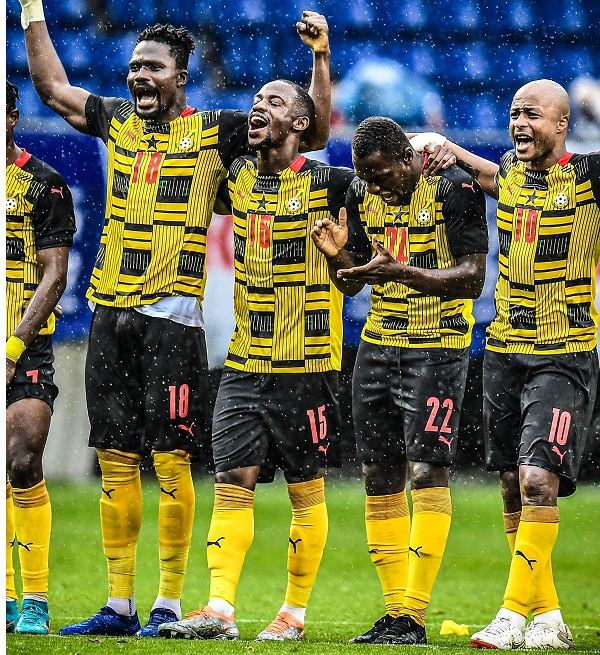 L-R Daniel Amartey, Christopher Antwi, Dennis Korsah and Andre Ayew