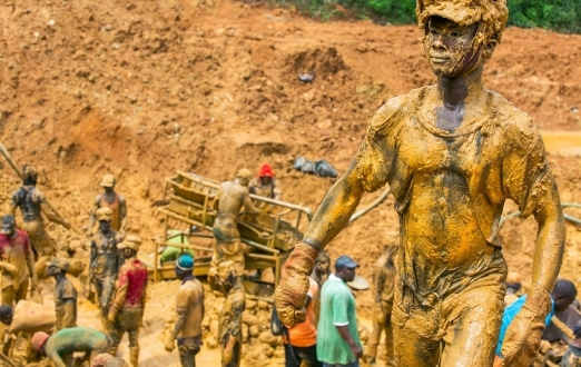 The pit reportedly caved in when the three illegal miners were operating in it