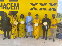 Some of the awardees with the Overall Best Distributor, Clement Effah (4th from right)