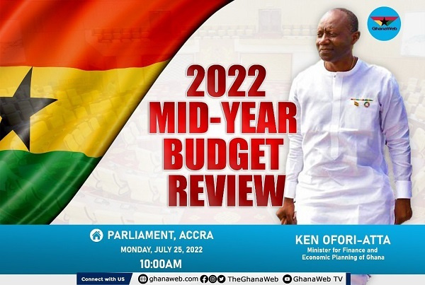 Finance Minister, Ken Ofori-Atta will deliver the mid-year budget in parliament