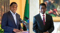 Opposition leader Hichelima and President Edgar Lungu