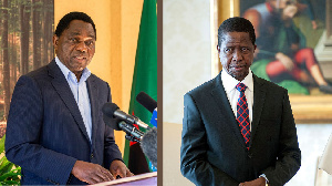 Opposition leader Hichelima and President Edgar Lungu