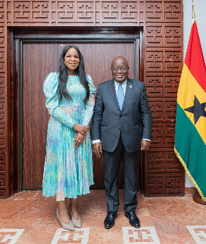 Damilola Ogunbiyi, CEO and Special Representative of the UN Secretary with President Akufo-Addo