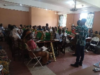 Participants of the two-day training on English transition at Bogoso