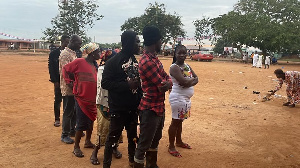 Some of the voters in queue to exercise their franchise