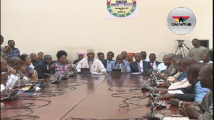 Members of the Minority side singing for President Akufo-Addo