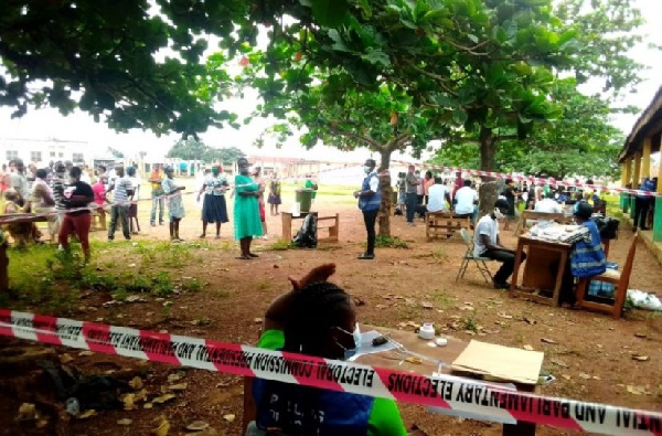 File photo of Ghanaians in a queue to register for the voters ID card