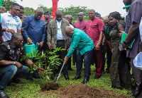 President Akufo-Addo plants a tree seedling to mark the 2022 Green Ghana Day in Accra