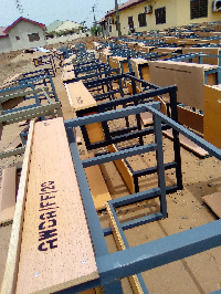 Ada West District Assembly have distributed 550 desks to needy schools