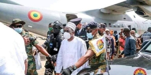 Speaker of Parliament, Alban Bagbin with some security detail with him