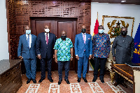 President  Nana Addo Dankwa Akufo-Addo in a pose with AfCFTA and Afreximbank officials