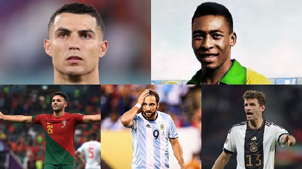 A photo of 5 of the 53 players who have score World Cup hattrick