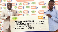 21-year-old Amabe Valerius won GHC157,500 from the lottery