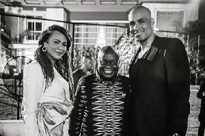 Nicole Ari Parker, President Akufo-Addo and Boris Kodjoe