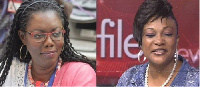 Ministers Ursula Owusu and Otiko Djaba in an enhanced photo