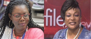 Ministers Ursula Owusu and Otiko Djaba in an enhanced photo