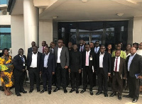 Dr. Amin Adam (5th from right), Egbert Fabille (6th from right) with dignitaries at the launch