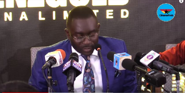 Nana Yaw Offei,  Corporate Manager, Menzgold addressed the media on September 27, 2018