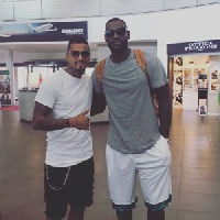 Kevin Prince Boateng in a pose with Lebron James