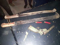 Weapons retrieved from the armed robber