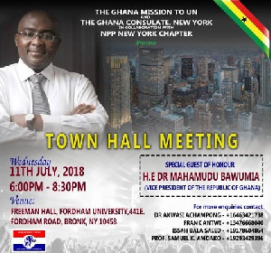 Vice President Mahamadu Bawumia will meet Ghanaians in New York, Connecticut, New Jersey