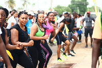 Some of the participants during the aerobic session