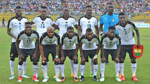 Black Stars team take a group photograph ahead of a match