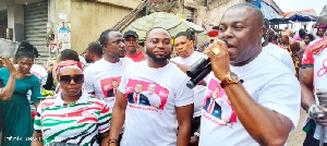 Chairman Augustus Nana Kwasi Introducing NDC PC For Bantama Constituency To The Market Women 696x313