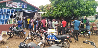 Farmers queuing at one of the shops to buy the fertilizer